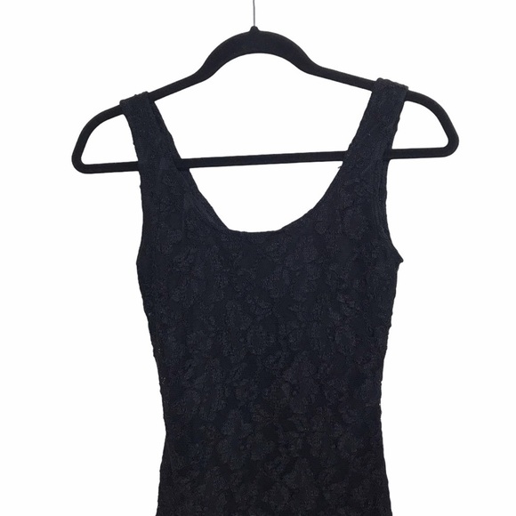 LA Glo Black BodyCon Sleeveless Lace Mini Dress - Picture 3 of 7